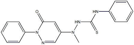 2-Phenyl-5-[1-methyl-2-[phenylamino(thiocarbonyl)]hydrazino]pyridazin-3(2H)-one 结构式