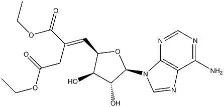 (E)-4-[[(2R,3R,4S,5R)-2-(6-Amino-9H-purin-9-yl)-3,4-dihydroxytetrahydrofuran]-5-yl]-3-(ethoxycarbonyl)-3-butenoic acid ethyl ester 结构式