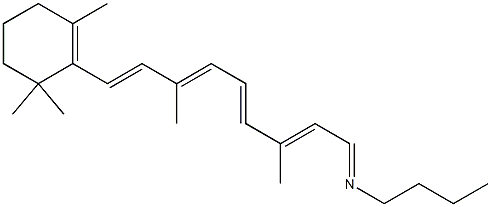 (1E,2E,4E,6E,8E)-9-(2,6,6-Trimethyl-1-cyclohexenyl)-3,7-dimethyl-N-butyl-2,4,6,8-nonatetren-1-imine 结构式