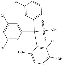 (3-Chlorophenyl)(3,5-dichlorophenyl)(6-chloro-2,5-dihydroxyphenyl)methanesulfonic acid 结构式