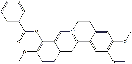 5,6-Dihydro-2,3,10-trimethoxy-9-(benzoyloxy)dibenzo[a,g]quinolizinium 结构式