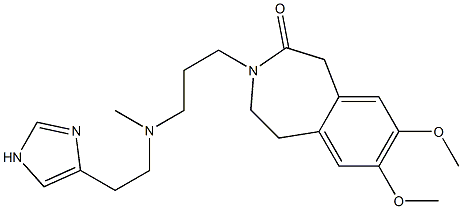 2,3-Dihydro-7,8-dimethoxy-3-[3-[N-[2-(1H-imidazol-4-yl)ethyl]-N-methylamino]propyl]-1H-3-benzazepin-4(5H)-one 结构式
