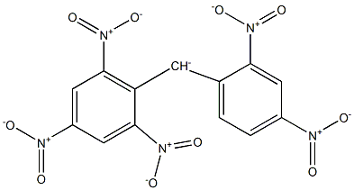 (2,4-Dinitrophenyl)(2,4,6-trinitrophenyl)methanide 结构式