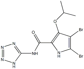 4,5-Dibromo-3-isopropyloxy-N-(1H-tetrazol-5-yl)-1H-pyrrole-2-carboxamide 结构式