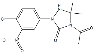 1-(3-Nitro-4-chlorophenyl)-3,3-dimethyl-4-acetyl-1,2,4-triazolidin-5-one 结构式
