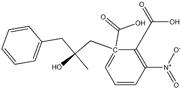 (+)-3-Nitrophthalic acid hydrogen 1-[(S)-2-methyl-3-phenyl-2-hydroxypropyl] ester 结构式