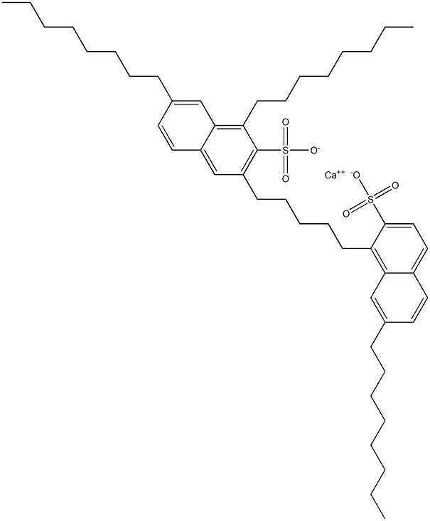 Bis(1,7-dioctyl-2-naphthalenesulfonic acid)calcium salt 结构式