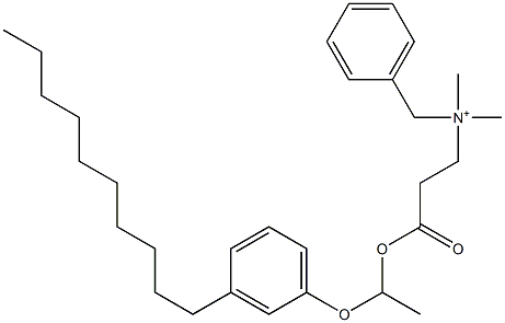 N,N-Dimethyl-N-benzyl-N-[2-[[1-(3-decylphenyloxy)ethyl]oxycarbonyl]ethyl]aminium 结构式