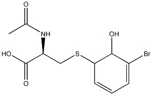 S-(3-Bromo-2-hydroxy-3,5-cyclohexadien-1-yl)-N-acetyl-L-cysteine 结构式