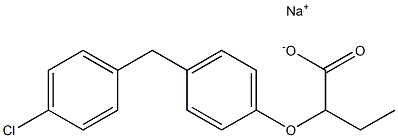 2-[4-(4-Chlorobenzyl)phenoxy]butyric acid sodium salt 结构式