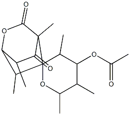 4'-Acetyloxy-3',4',5',6'-tetrahydro-3',4,5',6,6',7-hexamethylspiro[2-oxabicyclo[2.2.2]octane-5,2'-[2H]pyran]-3,8-dione 结构式