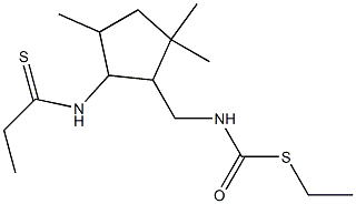 [[2-(Ethylthiocarbonylamino)-3,5,5-trimethylcyclopentan-1-yl]methyl]thiocarbamic acid S-ethyl ester 结构式