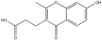 3-(7-Hydroxy-2-methyl-4-oxo-4H-1-benzopyran-3-yl)propionic acid 结构式