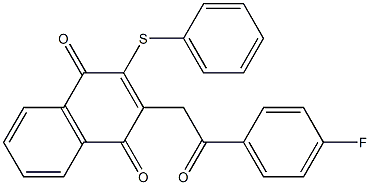 2-Phenylthio-3-[(4-fluorophenylcarbonyl)methyl]-1,4-naphthoquinone 结构式