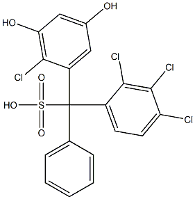 (2-Chloro-3,5-dihydroxyphenyl)(2,3,4-trichlorophenyl)phenylmethanesulfonic acid 结构式