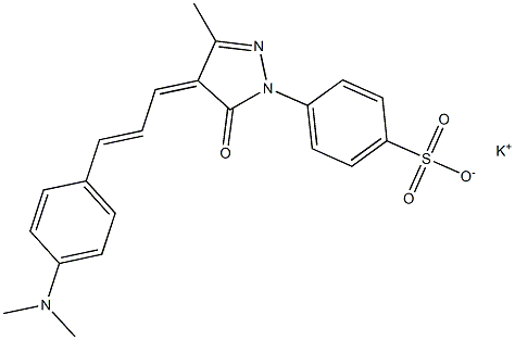 4-[4,5-Dihydro-5-oxo-4-[4-(dimethylamino)cinnamylidene]-3-methyl-1H-pyrazol-1-yl]benzenesulfonic acid potassium salt 结构式