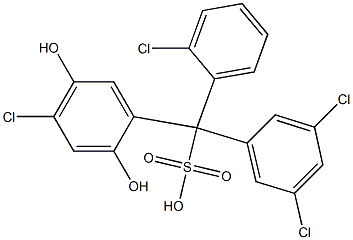 (2-Chlorophenyl)(3,5-dichlorophenyl)(4-chloro-2,5-dihydroxyphenyl)methanesulfonic acid 结构式