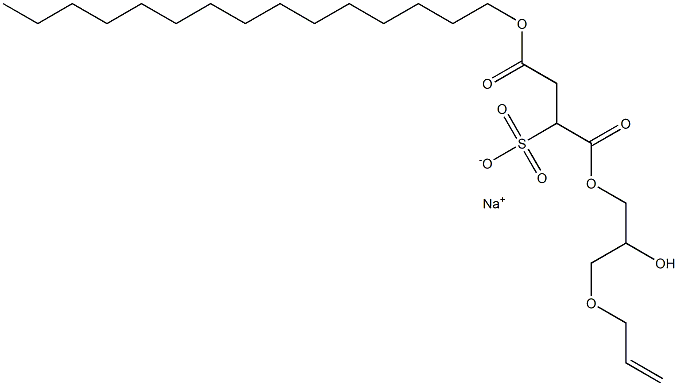 2-(Pentadecyloxycarbonyl)-1-[[3-(allyloxy)-2-hydroxypropoxy]carbonyl]-1-ethanesulfonic acid sodium salt 结构式