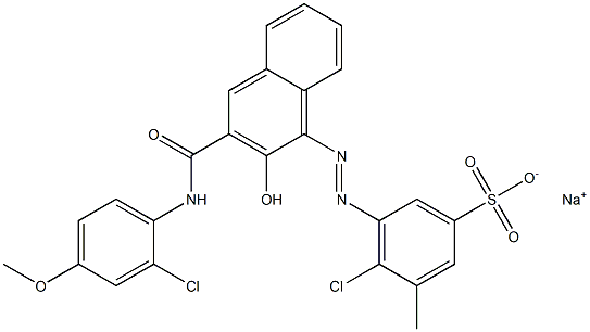 4-Chloro-3-methyl-5-[[3-[[(2-chloro-4-methoxyphenyl)amino]carbonyl]-2-hydroxy-1-naphtyl]azo]benzenesulfonic acid sodium salt 结构式