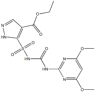 5-(4,6-Dimethoxy-2-pyrimidinylaminocarbonylsulfamoyl)-1H-pyrazole-4-carboxylic acid ethyl ester 结构式