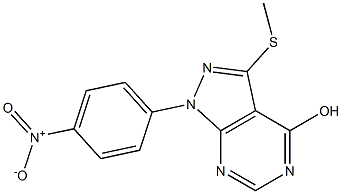 3-Methylthio-1-(4-nitrophenyl)-1H-pyrazolo[3,4-d]pyrimidin-4-ol 结构式