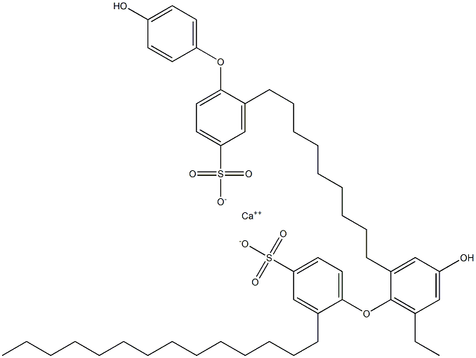 Bis(4'-hydroxy-2-tetradecyl[oxybisbenzene]-4-sulfonic acid)calcium salt 结构式