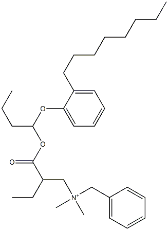 N,N-Dimethyl-N-benzyl-N-[2-[[1-(2-octylphenyloxy)butyl]oxycarbonyl]butyl]aminium 结构式