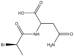 (R)-2-[(2-Bromopropionyl)amino]-3-(aminocarbonyl)propionic acid 结构式