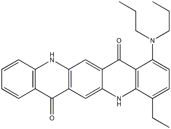 1-(Dipropylamino)-4-ethyl-5,12-dihydroquino[2,3-b]acridine-7,14-dione 结构式