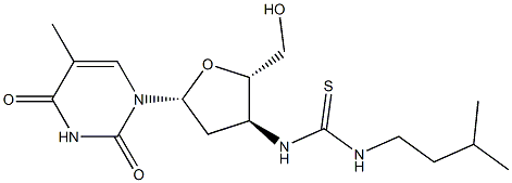 5-Methyl-3'-[[isopentylamino(thiocarbonyl)]amino]-2',3'-dideoxyuridine 结构式