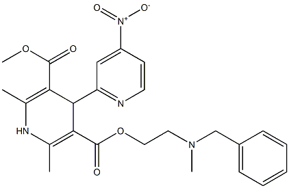 4-(4-Nitropyridin-2-yl)-1,4-dihydro-2,6-dimethylpyridine-3,5-dicarboxylic acid 3-methyl 5-[2-(N-methyl-N-benzylamino)ethyl] ester 结构式