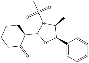 (2R)-2-[(2S,4S,5R)-4-Methyl-5-phenyl-3-methylsulfonyloxazolidin-2-yl]-1-cyclohexanone 结构式