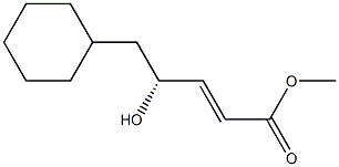 (2E,4R)-4-Hydroxy-5-cyclohexyl-2-pentenoic acid methyl ester 结构式