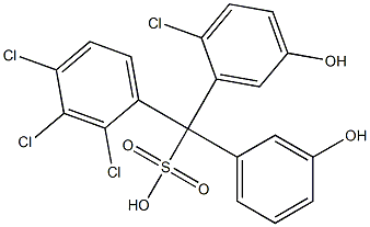 (2-Chloro-5-hydroxyphenyl)(2,3,4-trichlorophenyl)(3-hydroxyphenyl)methanesulfonic acid 结构式