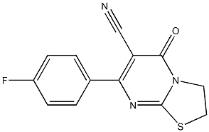 2,3-Dihydro-7-(4-fluorophenyl)-5-oxo-5H-thiazolo[3,2-a]pyrimidine-6-carbonitrile 结构式