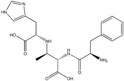 (2S,3R)-2-[(D-Phenylalanyl)amino]-3-[[(1S)-2-(1H-imidazol-4-yl)-1-carboxyethyl]amino]butyric acid 结构式