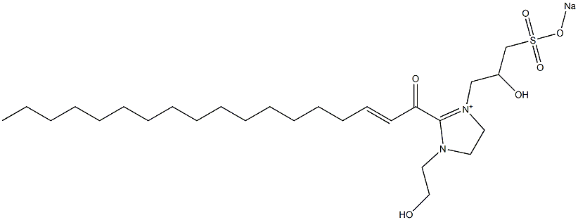 1-(2-Hydroxyethyl)-3-[2-hydroxy-3-(sodiooxysulfonyl)propyl]-2-(2-octadecenoyl)-2-imidazoline-3-ium 结构式