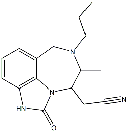 4,5,6,7-Tetrahydro-1-cyanomethyl-5-methyl-6-propylimidazo[4,5,1-jk][1,4]benzodiazepin-2(1H)-one 结构式