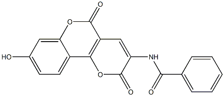 3-Benzoylamino-8-hydroxy-2H,5H-pyrano[3,2-c][1]benzopyran-2,5-dione 结构式
