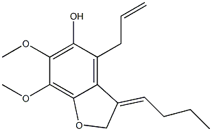 2,3-Dihydro-3-[(Z)-butylidene]-4-(2-propenyl)-6,7-dimethoxybenzofuran-5-ol 结构式