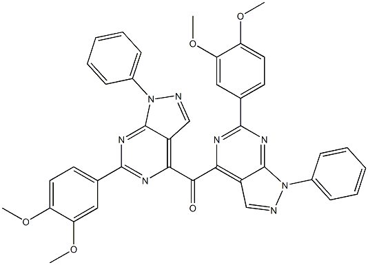 (3,4-Dimethoxyphenyl)(1-phenyl-1H-pyrazolo[3,4-d]pyrimidin-4-yl) ketone 结构式
