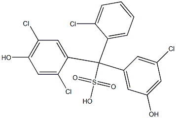 (2-Chlorophenyl)(3-chloro-5-hydroxyphenyl)(2,5-dichloro-4-hydroxyphenyl)methanesulfonic acid 结构式