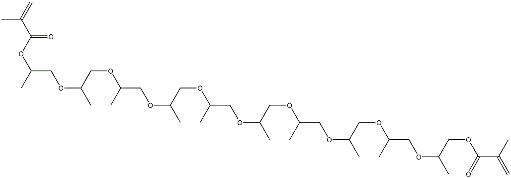 Dimethacrylic acid 2,5,8,11,14,17,20,23,26,29-decamethyl-3,6,9,12,15,18,21,24,27-nonaoxanonacosane-1,29-diyl ester 结构式
