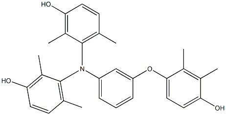 N,N-Bis(3-hydroxy-2,6-dimethylphenyl)-3-(4-hydroxy-2,3-dimethylphenoxy)benzenamine 结构式