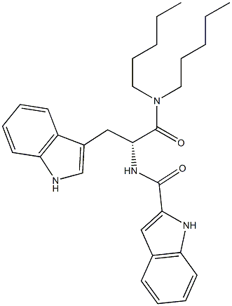 (R)-2-[(1H-Indol-2-yl)carbonylamino]-3-(1H-indol-3-yl)-N,N-dipentylpropanamide 结构式