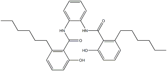 N,N'-Bis(6-hexylsalicyloyl)-o-phenylenediamine 结构式