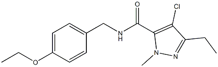 4-Chloro-5-ethyl-2-methyl-N-[4-ethoxybenzyl]-2H-pyrazole-3-carboxamide 结构式