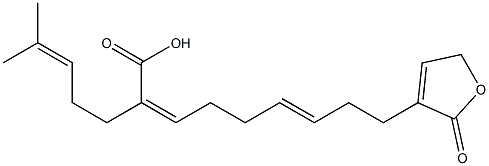 (2Z,6E)-2-(4-Methyl-3-pentenyl)-9-[(2,5-dihydro-2-oxofuran)-3-yl]-2,6-nonadienoic acid 结构式