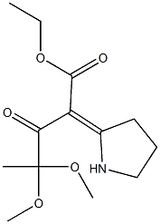 4,4-Dimethoxy-3-oxo-2-(2-pyrrolidinylidene)valeric acid ethyl ester 结构式
