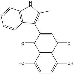 2-(2-Methyl-1H-indol-3-yl)-5,8-dihydroxynaphthalene-1,4-dione 结构式